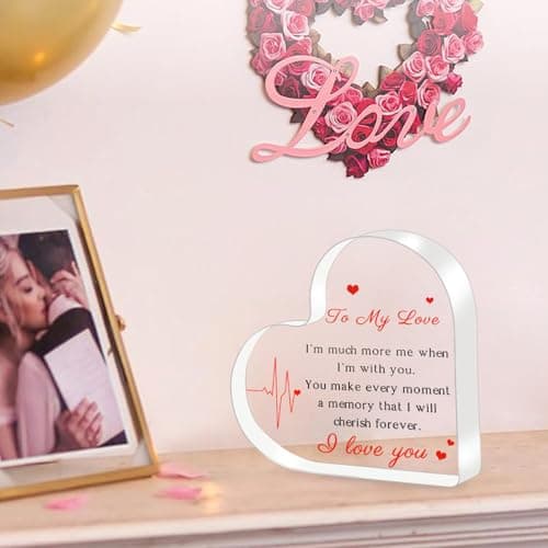 Gifts for Her/Him, Girlfriend Boyfriend Gifts - Engraved Acrylic Plaque 4 x 4 Inches, Anniversary Christmas Valentine's Day Birthday Gifts for Girlfriend Boyfriend Husband Wife