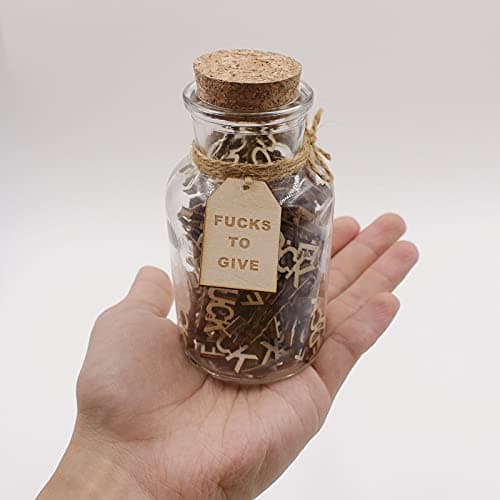 fuc k jar（5oz）Gift Jar,Fuc ks to Give,Fuc k Wooden Cutout Letter Piece Bad Mood Vent Spoof Birthday Day,Holiday, Thanksgiving Christmas Gifts to Friend,gag Funny Gift