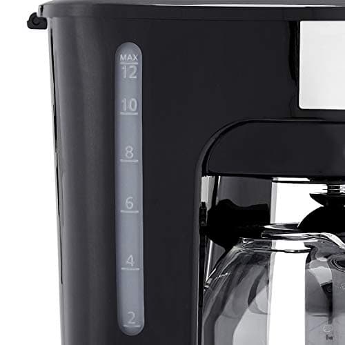 Amazon Basics Coffee Makers, 12-Cup Coffee Machines with Reusable Filter, Coffee Pots, Black & Stainless Steel