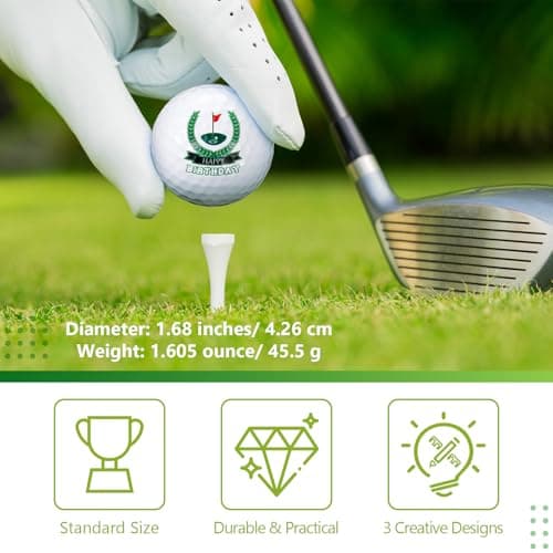 Threan Golf Ball Gift Set Funny Novelty Golfer Present for Men Birthday Dad Golfing Fan One Standard Size Unit