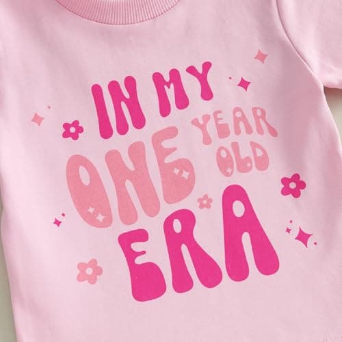 WZTYYDS Baby Girl First Birthday Outfit In My One Year Old Era Top Short Sleeve 1st Birthday Shirt + Casual Shorts Set