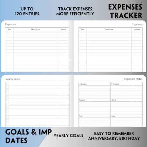 2026 Planner - Weekly and Monthly Planner, Jan 2026 - Dec 2026, Holidays, Contacts and Notes Pages, Vegan Leather Cover, Elastic Closure, 5.5”x8.25”, Grey