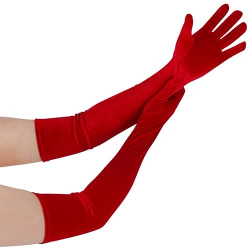 Lystaii Women Long Velvet Gloves for Women Elbow Length 1920s Opera Costume Flapper Evening Banquet Party