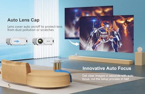 Projector [AI Auto Focus/Auto Lens Cap] Outdoor-Projector-4K with WiFi 6 and Bluetooth: 1500 ANSI Portable Projector with Auto 6D Keystone & Zoom, Jimveo Native 1080P Movie Proyector 2025 Upgraded