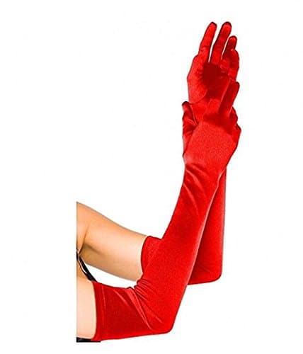 Lansian Long Opera Party Gloves for Women 1920s 20s Satin Gloves Costumes Elbow Length Bridal Evening Dress, 21 inches