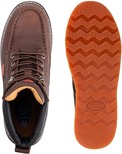 SUREWAY 6” Mens Heavy Duty Steel/Composite/Soft Toe Work Boots for Men,Comfortable & Durable,Goodyear Welt,Full Grain Leather,Oil/Slip Resistant,Wedge Moc Toe Industrial Construction Boots/Shoes