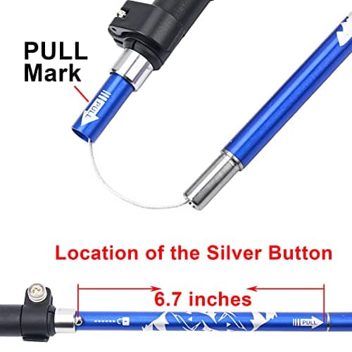 A ALAFEN Aluminum Collapsible Ultralight Travel Trekking Hiking Pole for Men and Women (Fits 5'3" - 6'2")