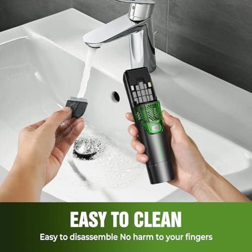 Beard Trimmer for Men: All-in-One Vacuum Mustache Trimmer With Precision Dial,Adjustable 20 Length Setting Premium Facial Hair Groomer with Length Comb USB-C Recharge, Waterproof Wet/Dry Clipper