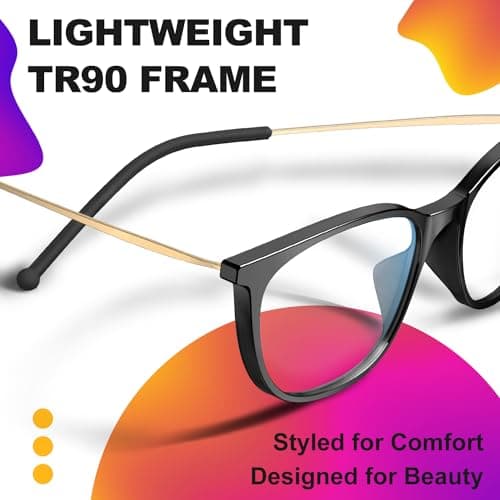 VISOONE Anti Slip TR90 Blue Light Blocking Glasses Size M Eyewear Frame with Anti Glare Eye Protection for Women GaeL