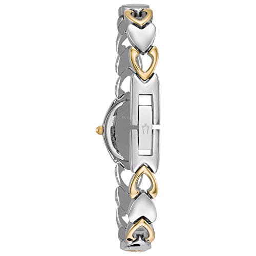 Bulova Ladies' Classic Two-Tone Stainless Steel 3-Hand Quartz, White Patterned Dial Style: 98V02