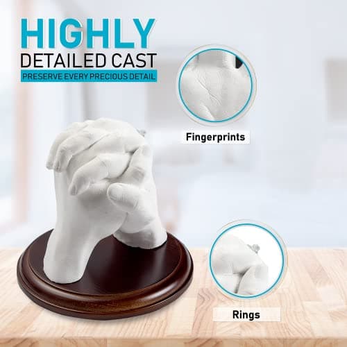 Hula Home Hand Casting Kit for Couples or Family with Mounting Plaque | Anniversary DIY Gifts Her & Him, Keepsake Sculpture Wedding Kids,