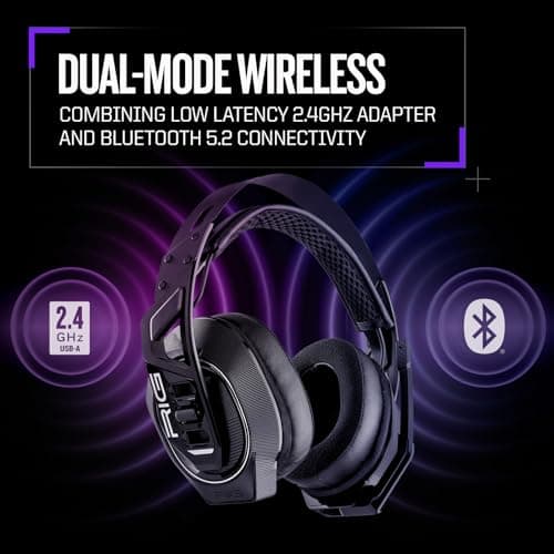 RIG 900 MAX HX Universal Dual Wireless Gaming Headset 2.4GHz/Bluetooth for Xbox, PlayStation, Nintendo Switch, PC, Android, iPhone - Charging Base - 60 Hours Battery - Dolby Atmos 3D Audio