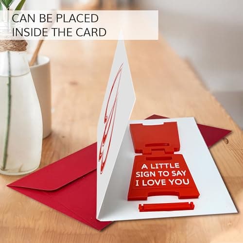 Mini Sign Valentine's Decoration Anniversary Present - Romantic I Love You Sign - Fun Boyfriend - Cute Birthday, Christmas, Wedding Gift for Girlfriend, Wife, Fiancee