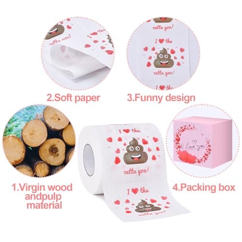Valentines Day Gifts for Him/Her, Romantic Novelty Gifts Toilet Paper, Funny Gag Gifts for Adults Men Women Boyfriend Girlfriend, Valentines Day Decor for Party Supplies Christmas Stocking Stuffers