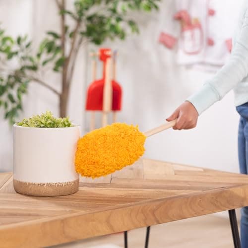 Melissa & Doug Dust Sweep Mop 6-Piece Pretend Play Set, Toddler Toy Cleaning, Pretend Play Home Cleaning, Kids Broom and Mop Set for Ages 3+