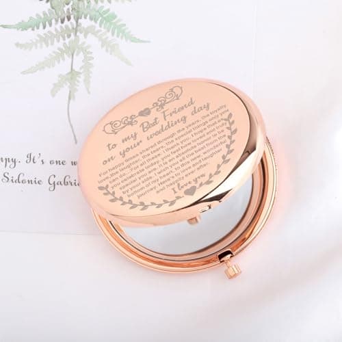 UJIMS to My Best Friend on Your Wedding Day Gifts for Bride Best Friend to Bride Makeup Mirror Wedding Gift for Bride (Best Friend to Bride Mirror)