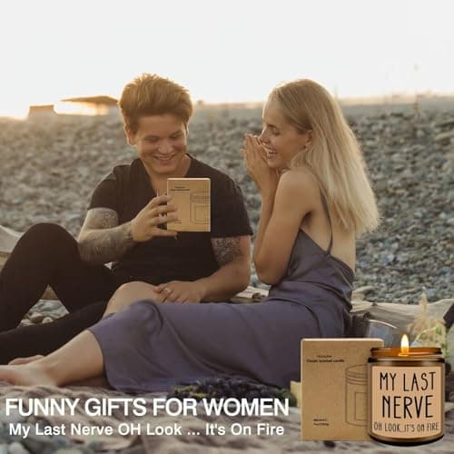 Homsolver Birthday Gifts for Women, Funny Friendship Gift for Best Friend - My Last Nerve Lavender Candle - Unique Birthday Gifts for Women, Her, Mom, BFF, Sister