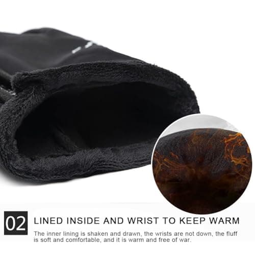 Softfree Winter Gloves with Touchscreen Fingers for Men, Waterproof Warm Glove Cold Weather Driving Gloves Anti-Slip Sports Gloves for Cycling Running Skiing Hiking Climbing