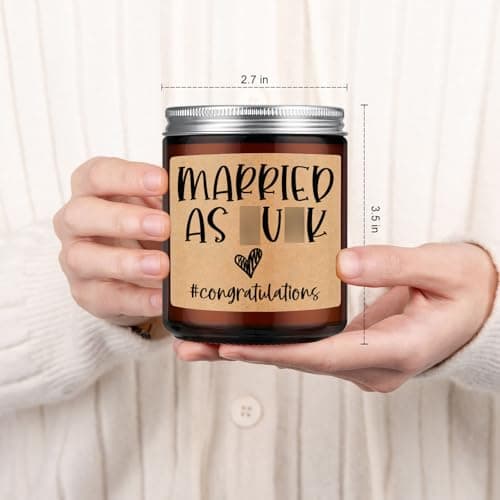 GSPY Scented Candles - Newly Wed Gifts for The Couple, Funny Wedding Gifts for Newlyweds, Married Couple - Wedding Congratulations Presents, Honeymoon, Married Present for Bride, Groom