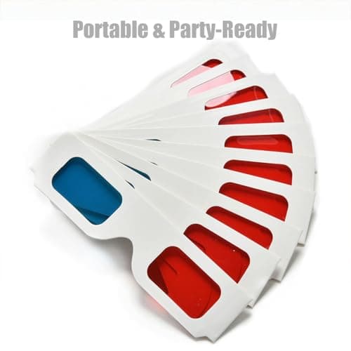 3D Glasses for Movies Red/Cyan Cardboard 3D Glasses in White Frame Anaglyph Cardboard for Movies