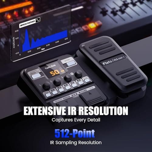 Flatsons KMF-1 Guitar Pedal, 77 Effects Guitar Multi Effects Pedal with 50 Preset, 42 Drum Rhythm, 18 Amp/Cab, Upgraded Color Screen, Aux In, Guitar Tuner Looper Expression Wah Volume Distortion Pedal