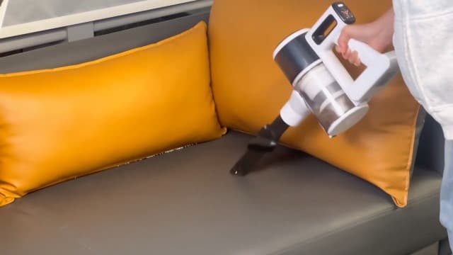 BSNAW Cordless Vacuum Cleaner for Home - Lightweight, Stick Vacuum Clean with Rechargeable Battery, Max 45Mins Runtime, 8 in 1 Handheld Vacuum for Hardfloor & Carpets Pet Hair, White&Yellow