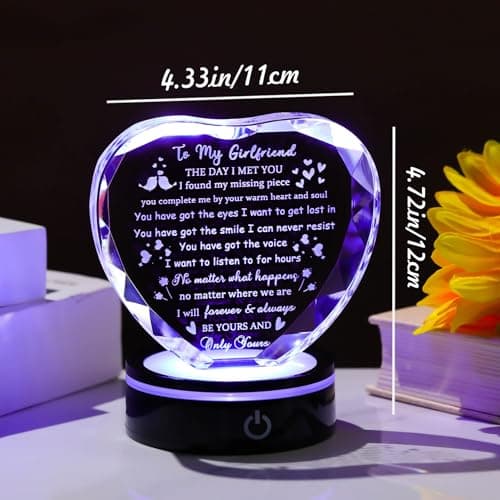 Gifts for Girlfriend with Light Base, Girlfriend Gifts from Boyfriend, Romantic Anniversary Birthday Gifts for Girlfriend Her Valentines Christmas I Love My Girlfriend Gift for Women