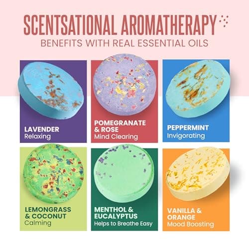 Cleverfy Shower Steamers Aromatherapy for Women and Men – Self-Care Shower Bombs for Stress Relief and Relaxation – 6 Tablets