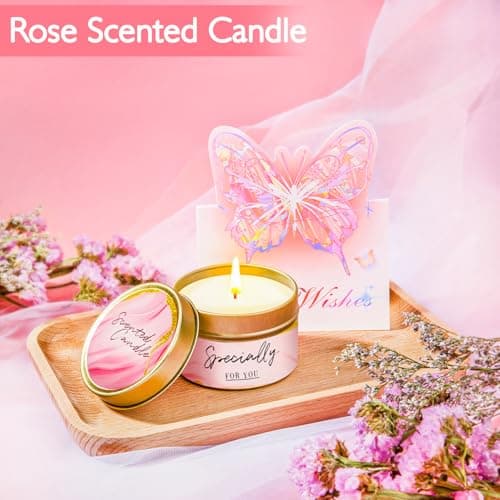 Gifts for Women, Birthday Gifts for Women, Happy Birthday Gifts Basket for Women, Rose Relaxing Spa Gifts Basket for Best Friends Female Sister Mom Wife Her Girlfriend Coworker Bestie