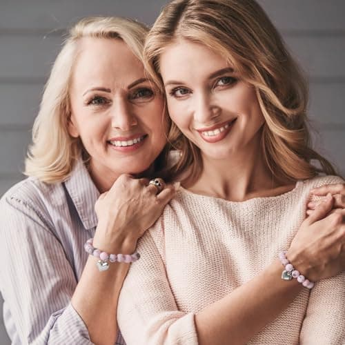 Gifts for Mom, Christmas Gifts for Mom Women, Stocking Stuffers for Women, Birthday Mothers Day gifts from Daughter Son, Unique Handmade Natural Stone Bracelet.