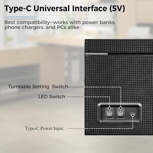 ANWBROAD ANWBROAD Watch Winder for Automatic Watches 4 Watch Rotator and 6 Extra Storages with Super Quiet Motor and LED Backlight Turner Carbon Fiber Shaker 5 Rotating Modes USB UJWW002F