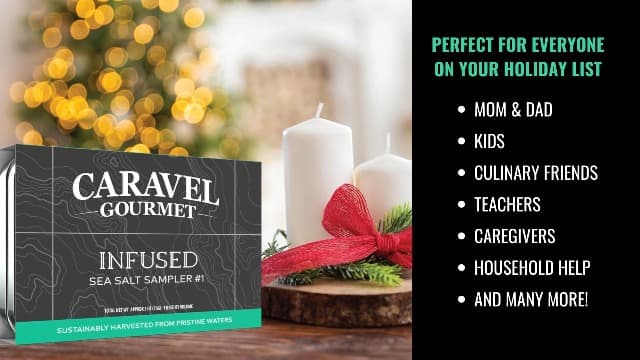 Infused Sea Salt Sampler Set, Finishing Salt for Seasoning, Gourmet Cooking Gift and Spice Variety Pack for Special Occasions, 0.5 oz x Bundle of 6 Flavored Salts - Caravel Gourmet Salt