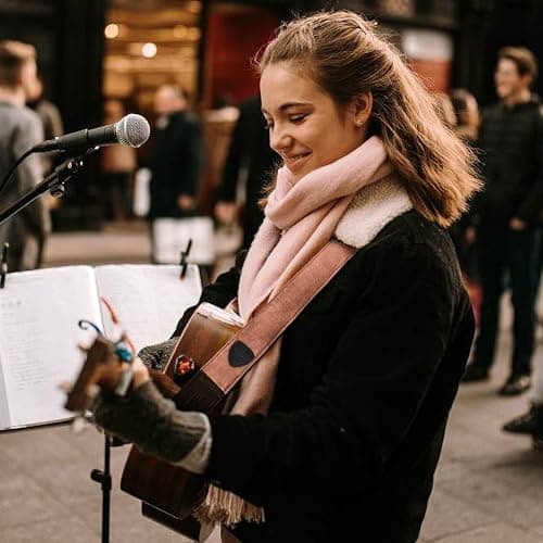 Nefelibata Guitar Strap,Double Full-Grain Leather Ends,Vintage Velvet Strap/FREE BONUS-4 Picks+Strap Locks+Strap Button,Gift For Bass,Electric&Acoustic Guitars(Vintage Coffee Brown)