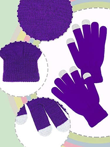 Pangda 12 Pairs Winter Touch Screen Gloves for Men Women Stretch Knitted Texting Gloves Warm Windproof Solid Color Mittens