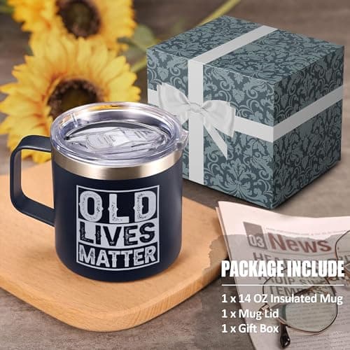 Old Lives Matter Mug Dad Tumbler - Old Man Gifts for Older Men Gag Gift for Older People Gifts for Elderly Men - Elderly People Seniors Birthday Fathers Day 14oz Stainless Steel Tumbler With Lid