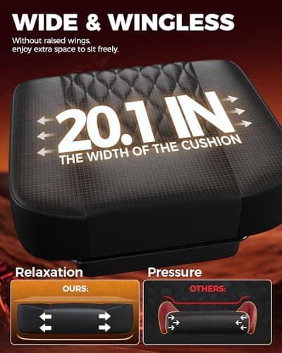 GTPLAYER Big and Tall Gaming Chair with Footrest, Ergonomic Office Desk Chair with 4.4in Thick Cushion and Wide Wingless Seat, Comfortable Leather Computer Chair, Predator Series, Black