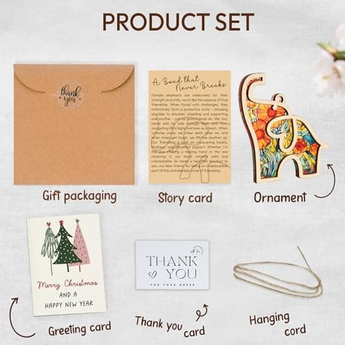 Best Friend Birthday Gifts for Women, Friendship Elephant Ornament with Story Card, Friendship Gifts for Women, Birthday Presents for Best Friends Sisters Special Bond Decor, Suncatcher