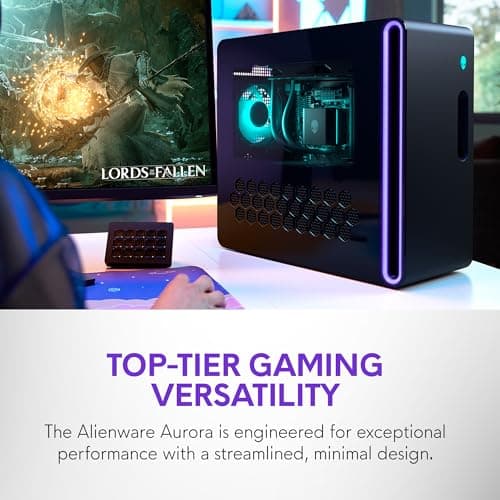 Alienware Aurora Gaming Desktop ACT1250 - Intel Core Ultra 9 285 Processor, Liquid Cooled, NVIDIA GeForce RTX 5080, 32GB DDR5 RAM, 1TB SSD, 1000W Platinum Rated PSU, Win 11 Home - Clear Panel