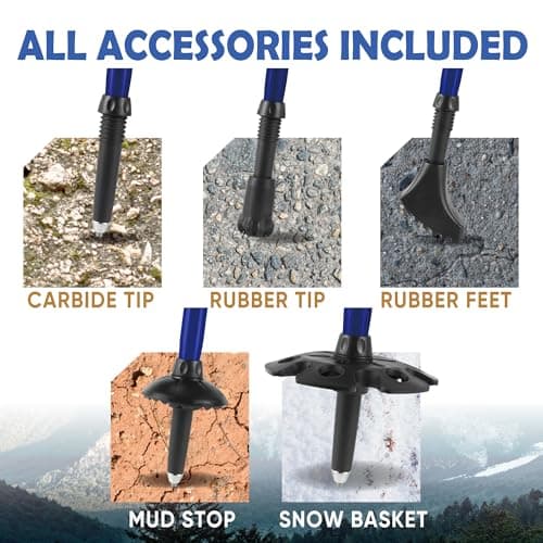 Trekology Trek-Z Collapsible Hiking & Trekking Poles - Balance Support for Seniors, Women, and Men, 2pc Per Set