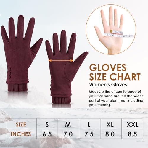 Dsane Womens Gloves Winter Touch Screen Texting Phone Windproof Gloves for Women Fleece Lined Thick Warm Gloves