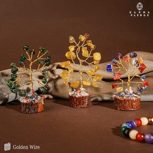 Chakra Healing Crystal Tree Set of 12, Thoughtful Gifts for Women, Office Desk Decoration, Home, Shelf Decor for Positive Energy, Money, Reiki Healing, Good Luck, Birthday Gifts for Mom Love Ones