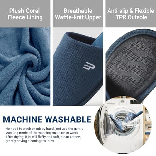 Takeaslip Mens Memory Foam Slippers Lightweight House Shoes for Indoor Outdoor Travel