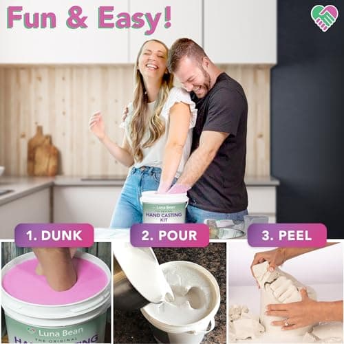 Luna Bean Hand Casting Kit – The Original Hand Mold Kit for Couples – Birthday Gifts, Bridal Shower, Wedding, Engagement Gifts for Her Him Anniversary for Men Women Wife Husband Boyfriend Girlfriend