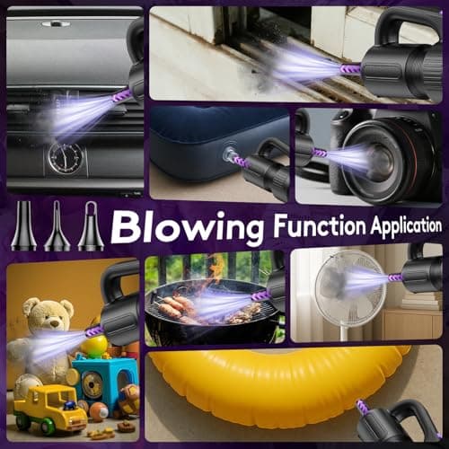 SWMRDN Car Vacuum Portable Cordless, 20000Pa Mini Vacuum Cleaner & Air Duster, 130W Brushless Motor Handheld Vacuum Cordless with LED Light, 7800mAh Battery, Multi-Nozzles for Car, Office, Home, Pet