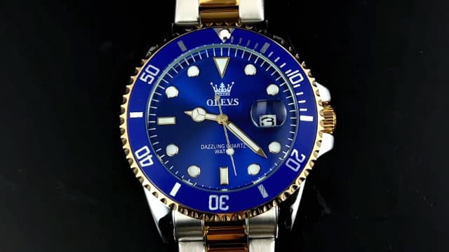 OLEVS Men's Stainless Steel Watch, Big Face Easy to Read Analog Quartz Dress Watches, Classic Rotating Bezel Waterproof Luminous Hands Date Mens Wristwatch