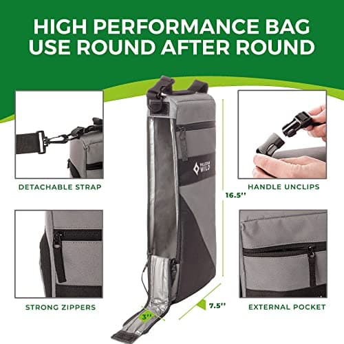 Golf Cooler Bag Plus 2 Ice Packs - Keeps Drinks Cold for Hours - Holds 6 Cans - Fits Discreetly in Golf Bags - Insulated Beer Sleeve and Cooler Accessories