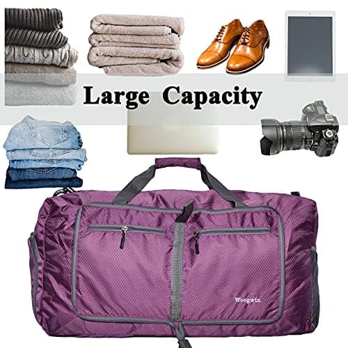 woogwin Travel Duffel Bag Large Foldable Waterproof Overnight Bag for Beach Swim Bags Pool Sports Gym