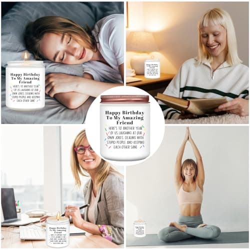Homsolver Best Friend-Birthday Gifts for Women Men, Funny Friendship Gifts for Woman Candles, Birthday Gift for Friends Sister Bestie BFF Coworker Classmate, Funny Scented Candles