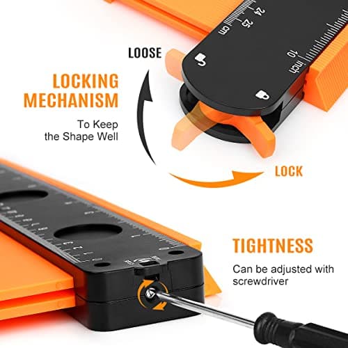 dodowin Contour Gauge Tool,Fathers Day Gifts for Men Birthday Dad Husband Him, Super Gauge Shape Outline Tool for Woodworking, Flooring Measure Tools，Anniversary/Boyfriend Gift
