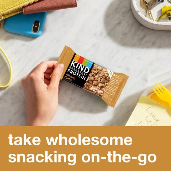 KIND Breakfast Protein Bars, Almond Butter, Healthy Snacks, Gluten Free, 8g Protein, 6 Count